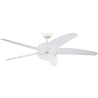 Westinghouse Lighting Bendan Ventilador de Techo- Metal- Aspas Blancas